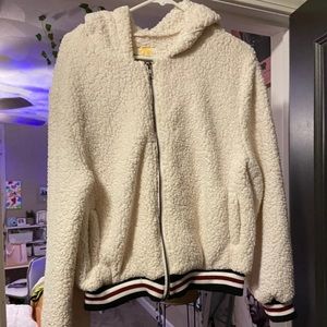 Fluffy Zip Up jacket with hood